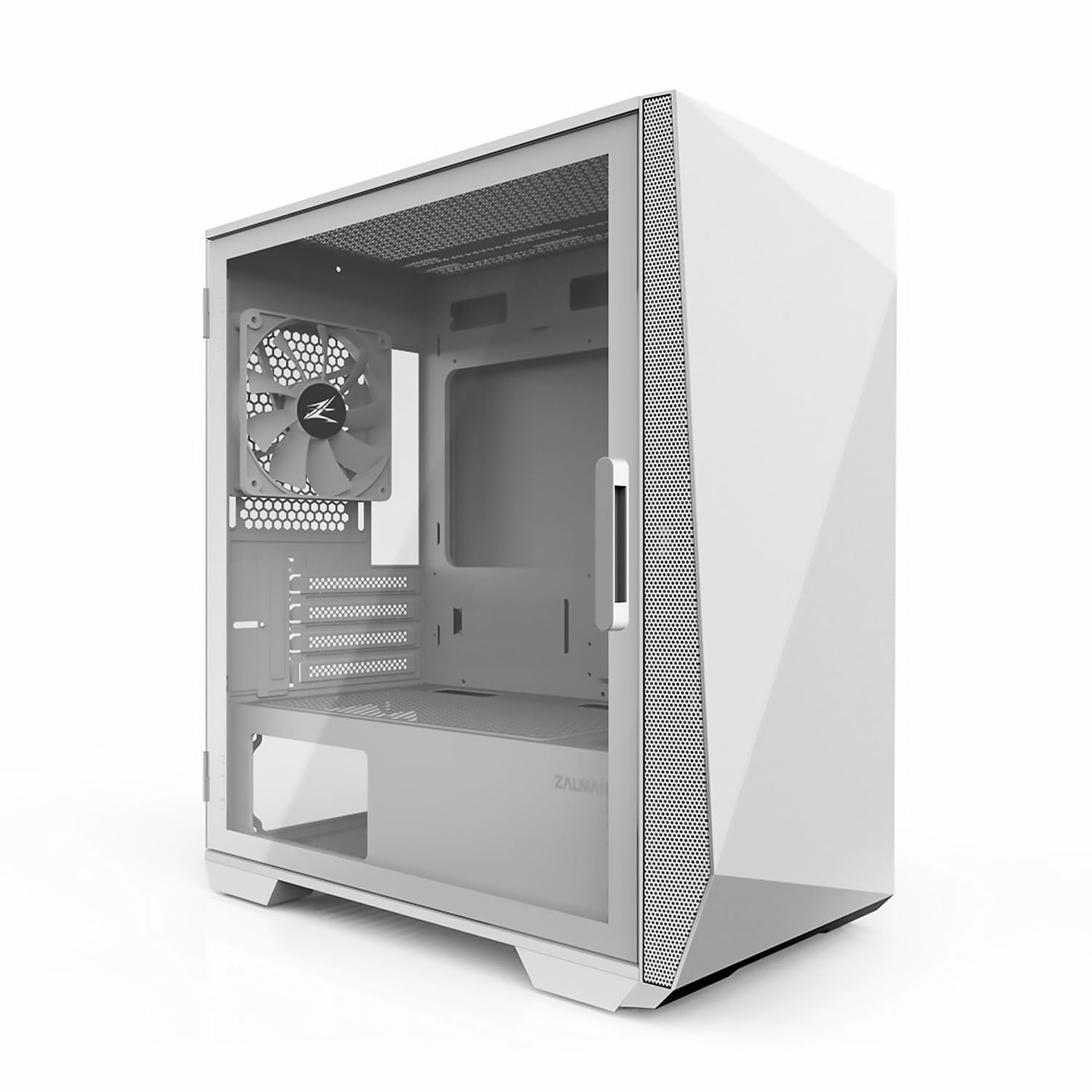 Zalman Z1 Iceberg mATX Gaming PC Case - 3 x 120mm Fans Preinstalled - Swing Door Tempered Glass Side Panel - 2 x USB 3.0 - Micro ATX, Mini-ITX, White