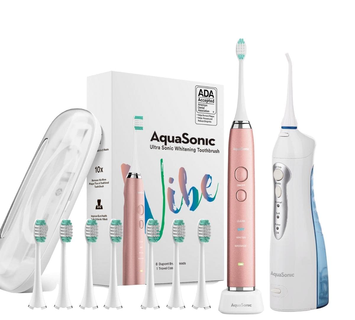 Aquasonic Vibe Series Ultra Whitening Toothbrush Aqua Flosser