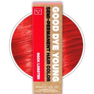 Good Dye Young Semi Permanent Hair Dye (Rock Lobster Red) - Conditioning Red Hair Dye - PPD free & Vegan - Lasts 15-24+ Washes for Streaks and Strands