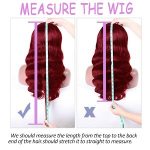 Burgundy Lace Front Wigs 20 Inch 99J 13x4 Body Wave Lace Front Pre Plucked Colored Wine Red Wig Glueless With Baby Hair 160% Density Burgundy Wig Lace Frontal Wig for Women