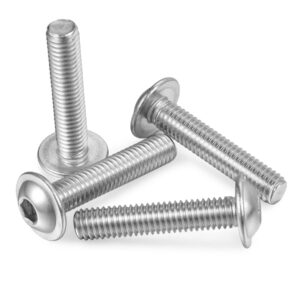 M6-1.0 x 25 mm Flanged Button Head Socket Cap Screw Bolts, 18-8 Stainless Steel(304) Allen Socket Drive, Full Thread, 50PCS