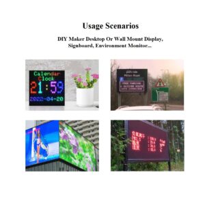 waveshare 64×64 Pixels RGB Full-Color LED Matrix Panel Display 3mm Pitch LED Module Compatible with Arduino,4096 Individual RGB LEDs,Adjustable Brightness