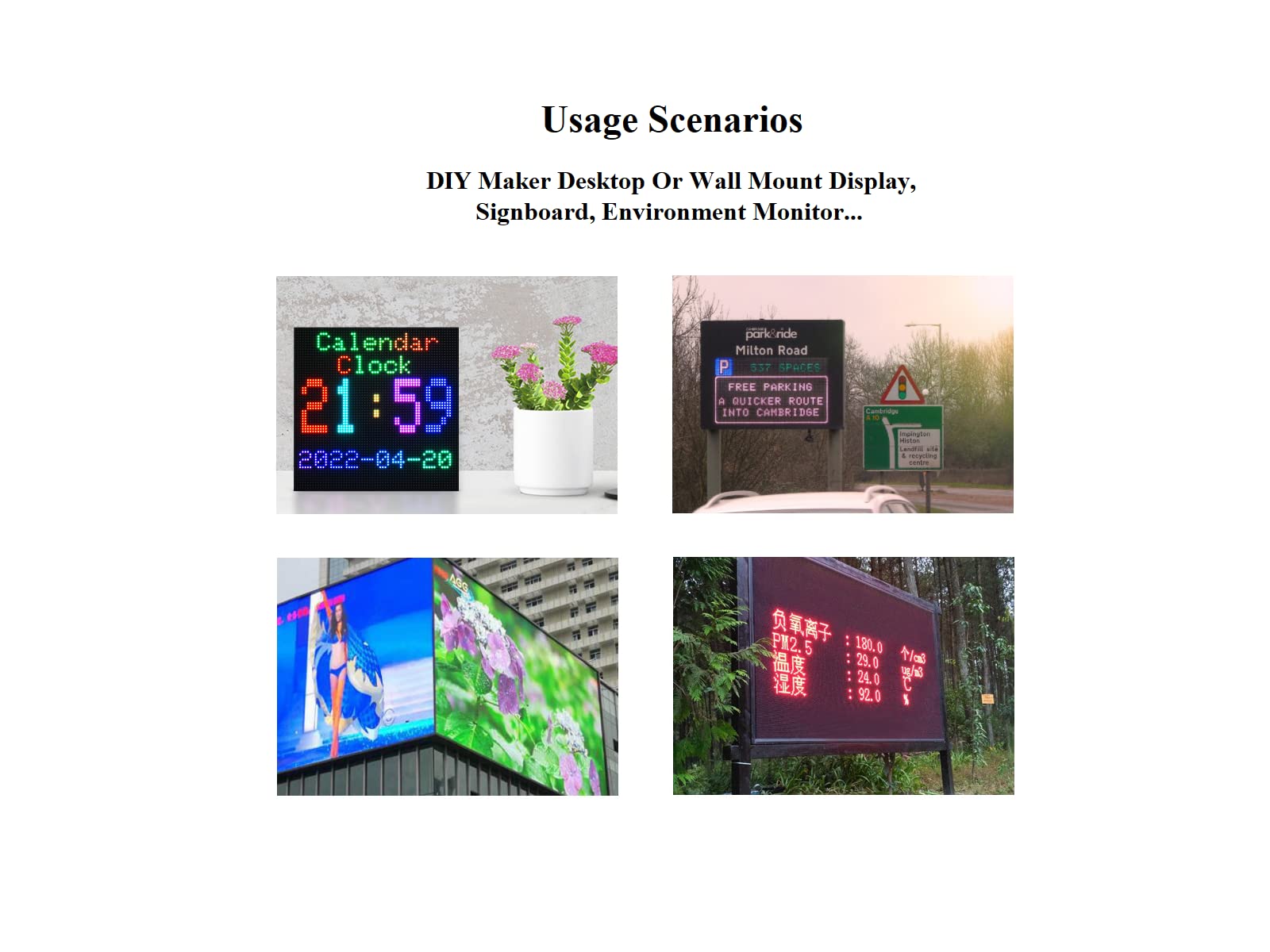 waveshare 64×64 Pixels RGB Full-Color LED Matrix Panel Display 3mm Pitch LED Module Compatible with Arduino,4096 Individual RGB LEDs,Adjustable Brightness