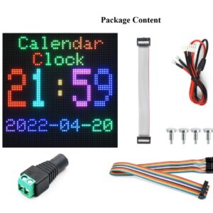 waveshare 64×64 Pixels RGB Full-Color LED Matrix Panel Display 3mm Pitch LED Module Compatible with Arduino,4096 Individual RGB LEDs,Adjustable Brightness