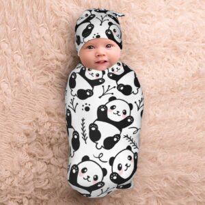 Jarverce Swaddling Blanket for Baby, Soft Sleeping Bag, Sack for Newborn Boys Girls, Unisex Baby Stuff, Panda