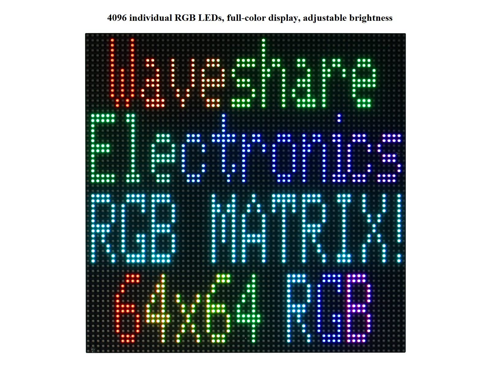 waveshare 64×64 Pixels RGB Full-Color LED Matrix Panel Display 3mm Pitch LED Module Compatible with Arduino,4096 Individual RGB LEDs,Adjustable Brightness