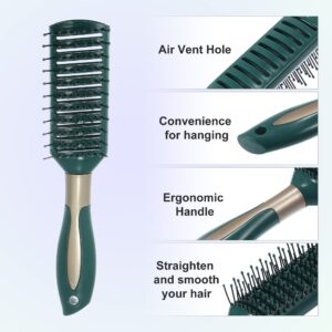 VOCOSTE Vent Hair Brush, Detangling Brush for Women and Men, Wet Hair Brush with Ball Tipped Bristles for All Hair Types, Green