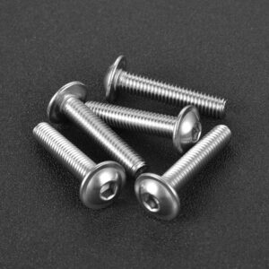 M6-1.0 x 25 mm Flanged Button Head Socket Cap Screw Bolts, 18-8 Stainless Steel(304) Allen Socket Drive, Full Thread, 50PCS