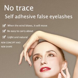 Reusable Self-Adhesive Eyelashes,No Glue or Eyeliner Needed Easy to Put On, Natural Look, Ideal Gift of Reusable Adhesive Eyelashes for Women (2-Pairs)