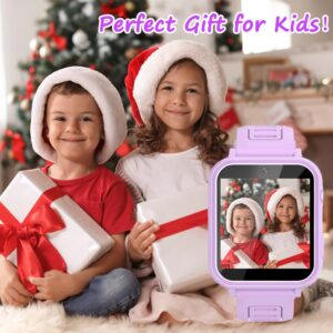 Kids Smart Watch Girls Gifts for Age 5-12, 24 Puzzle Games HD Touch Screen Watches with Video Camera Music Player Pedometer Flashlight 12/24 hr Birthday Gift 6 7 8 Year Old Girl