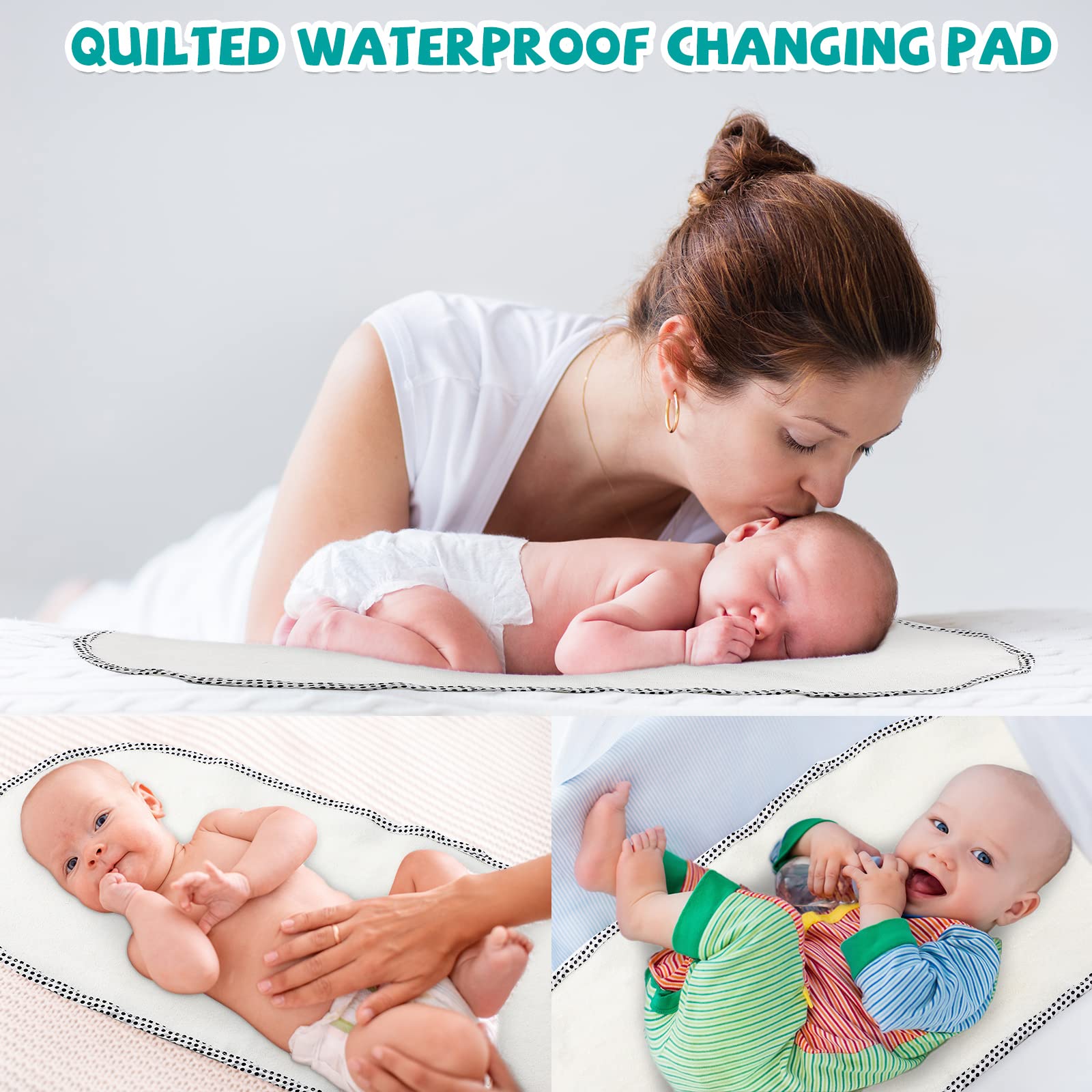 12 Pack Baby Waterproof Changing Pad Liners Portable Baby Changing Mat Soft Flannel Cotton Changing Table Cover Liners Reusable Changing Table Pads for Boys Girls