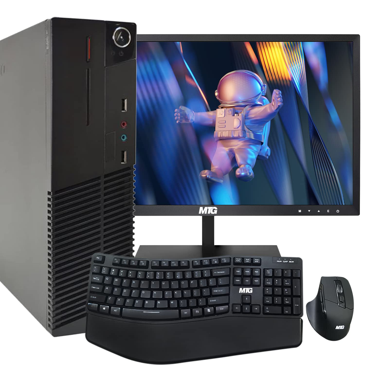 Lenovo ThinkCentre Computer Desktop PC, Intel Core i5 3rd Gen, 8GB RAM, 1TB HDD, MTG New 20 inch LED Monitor, Wireless Ergonomic Keyboard Mouse, WiFi, Windows 10 Pro (Renewed)