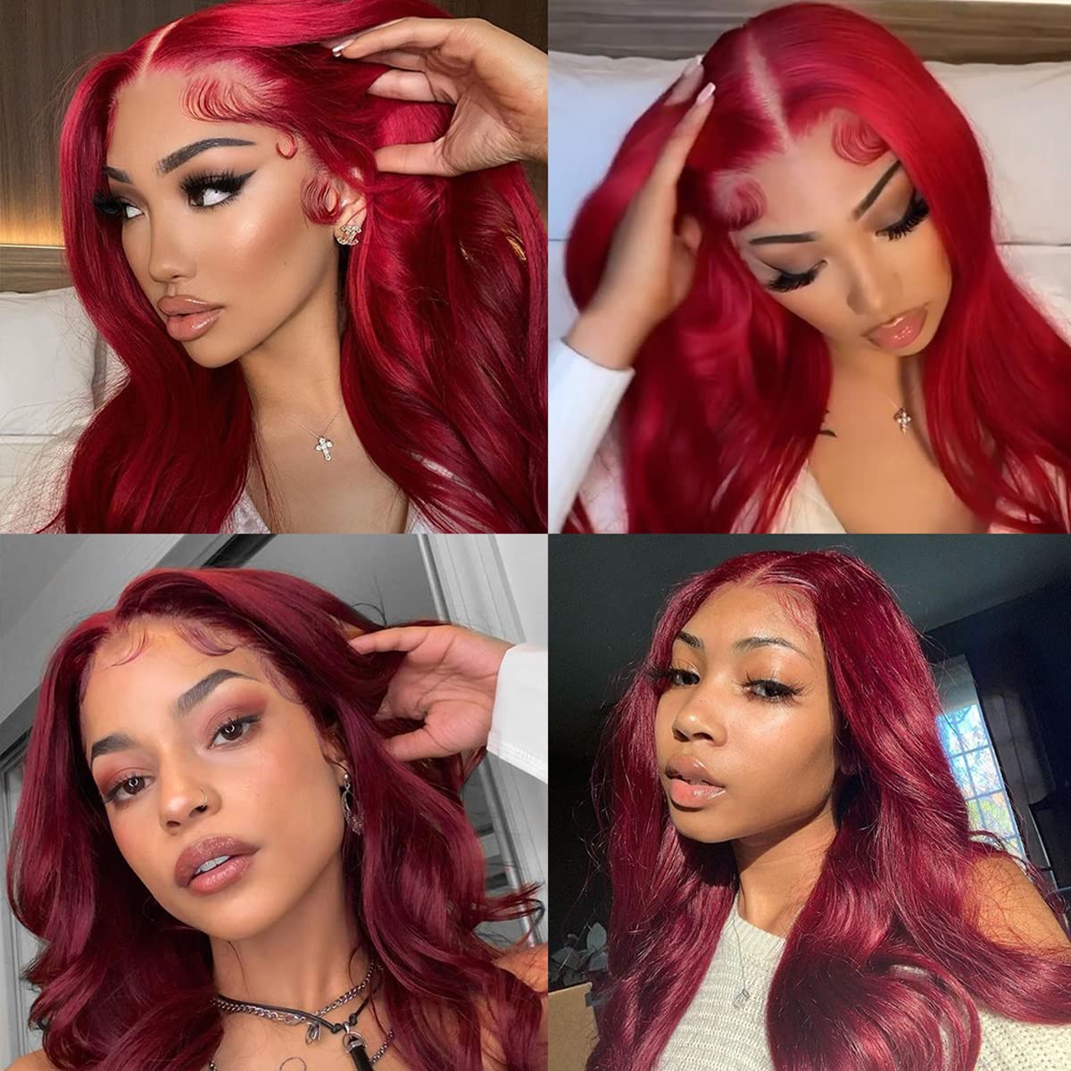 Burgundy Lace Front Wigs 20 Inch 99J 13x4 Body Wave Lace Front Pre Plucked Colored Wine Red Wig Glueless With Baby Hair 160% Density Burgundy Wig Lace Frontal Wig for Women