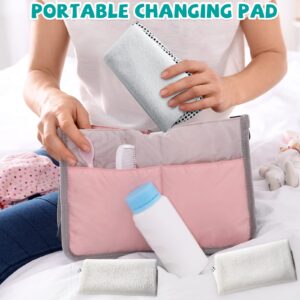 12 Pack Baby Waterproof Changing Pad Liners Portable Baby Changing Mat Soft Flannel Cotton Changing Table Cover Liners Reusable Changing Table Pads for Boys Girls