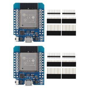 DWEII 2PCS D1 Mini NodeMCU ESP32 ESP-WROOM-32 WLAN WiFi Bluetooth IoT Development Board 5V Compatible for Arduino