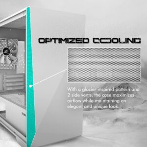 Zalman Z1 Iceberg mATX Gaming PC Case - 3 x 120mm Fans Preinstalled - Swing Door Tempered Glass Side Panel - 2 x USB 3.0 - Micro ATX, Mini-ITX, White