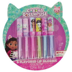 gabby's dollhouse 6 piece lip gloss clamshell