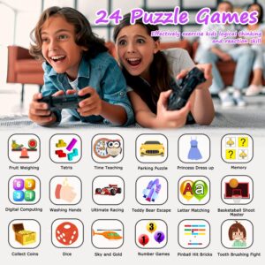 Kids Smart Watch Girls Gifts for Age 5-12, 24 Puzzle Games HD Touch Screen Watches with Video Camera Music Player Pedometer Flashlight 12/24 hr Birthday Gift 6 7 8 Year Old Girl