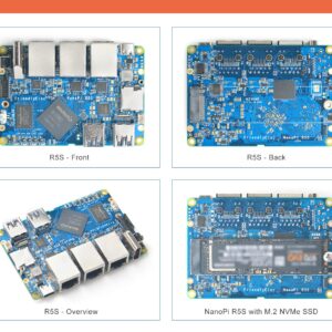 youyeetoo NanoPi R5S Mini Router Bareboard,4GB LPDDR4 32GB EMMC, RK3568 Development Board 0.8TOPS NPU Support Docker Three Ethernet Ports USB3.0 HDMI Support Android 12 Debain10 Ubuntu OpenWRT