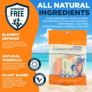 Venture Wipes Element Defense | Pore Shrinking & Oil Preventing Wipes for Men & Women | Plant-Based | Easy-to-Use, Travel Size | Unscented