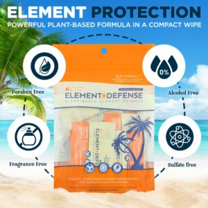 Venture Wipes Element Defense | Pore Shrinking & Oil Preventing Wipes for Men & Women | Plant-Based | Easy-to-Use, Travel Size | Unscented