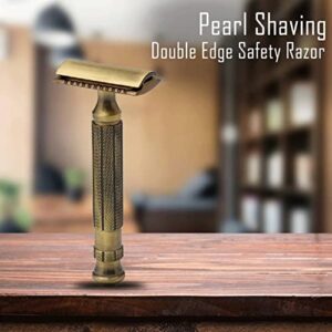 Pearl Shaving Double Edge Close Comb Safety Razor for Men - Reusable Eco Freindly DE Metal Razor | Premium Single Blade Razors for Men | Classic & Traditional Shaving Kit for Men Gift Option