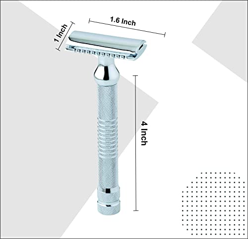 Pearl Shaving Double Edge Close Comb Safety Razor for Men - Reusable Ecofriendly DE shaving Razor for Men | Premium Single Blade Razor for Men Razor | Classic & Traditional Shaving Kit for Men | Men's