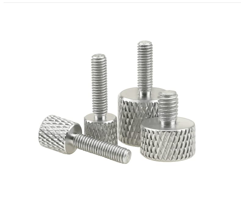 20 Pcs Aluminum knurling Fully Threaded Hand Twistscrew,for Motherboard Installation Etc.M5x10mm