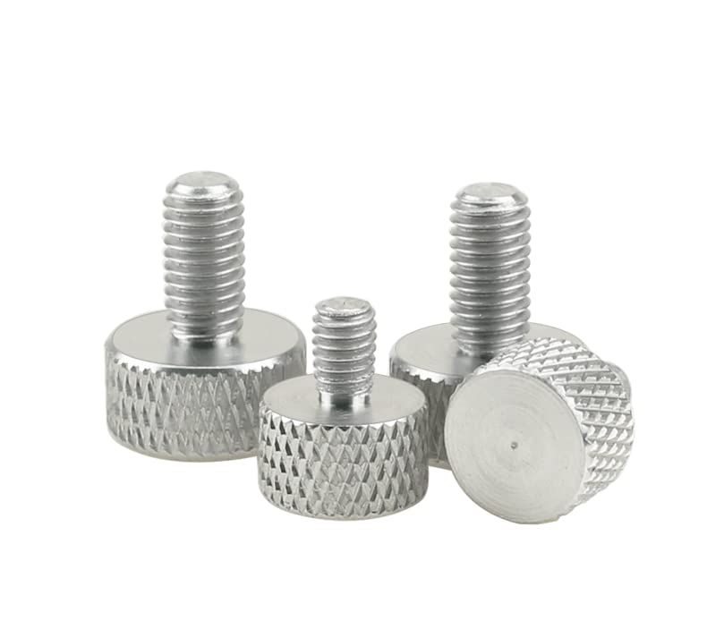 20 Pcs Aluminum knurling Fully Threaded Hand Twistscrew,for Motherboard Installation Etc.M5x10mm