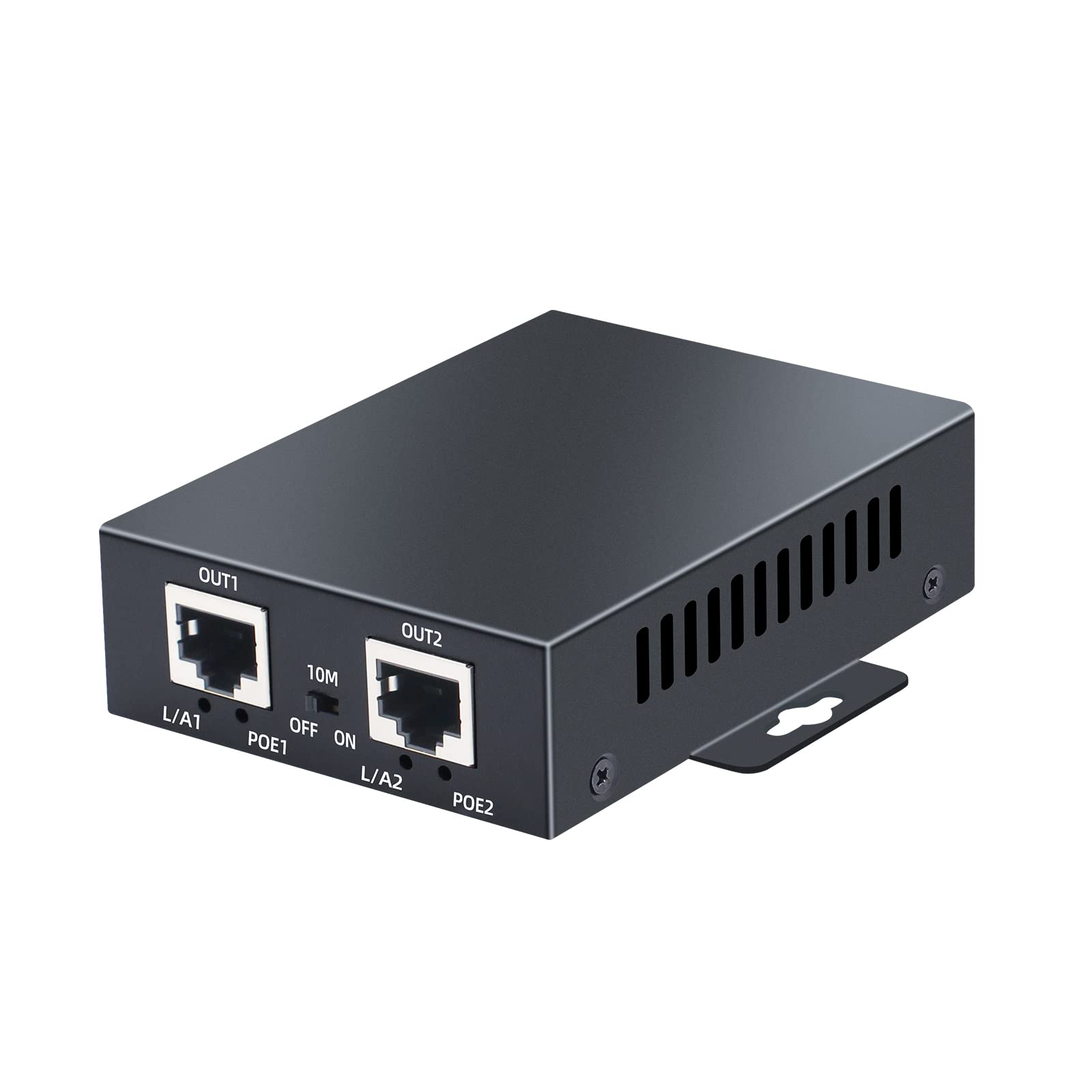 SODOLA 2 Port POE Extender 10/100Mbps,1 in 2 Out POE Repeater for Security Systems IP Camera, PoE Amplifier, PoE Booster, Wall-Mount, IEEE 802.3at / 802.3af, Metal Housing Network PoE Signal Extender