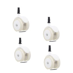 baby walker wheels replacement parts, 2'' plastic rubber wheels casters, removable, safe for all floors,set of 4 (white)