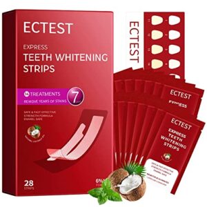 teeth whitening strips for teeth sensitive, professional teeth whitening kit for coffee drinker, 28 teeth whitener strips coconut flavor, 14 treatments easy to use