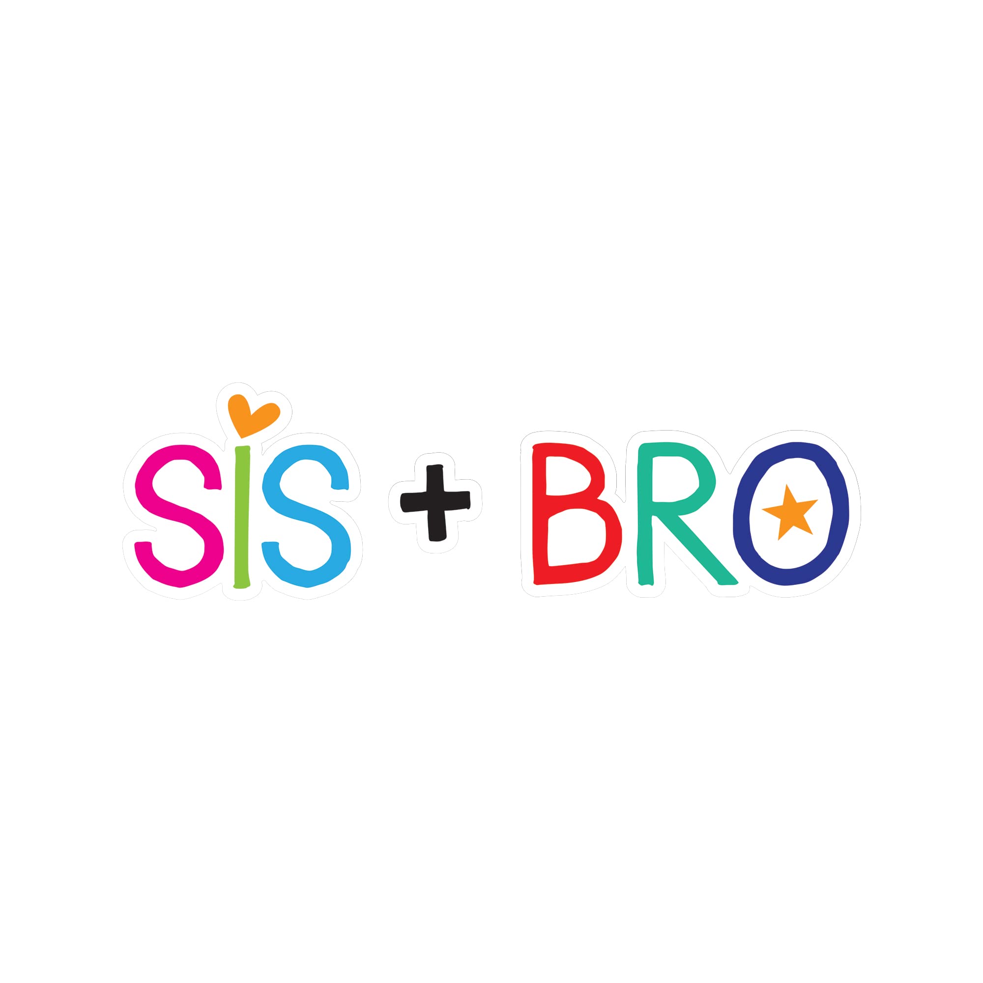 Kid's Siblings Wall Decals - SIS + BRO Only - Boys and Girls Wall Sticker Room Decor