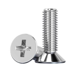 nacx m2 x 6mm phillips countersunk flat head machine screws bolts, a2-70, silver tone, 304 stainless steel, 500pcs