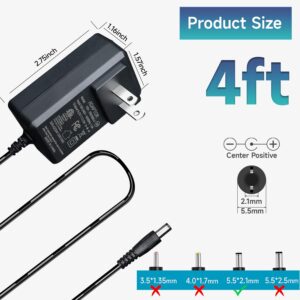 2Pack 5V 3A/3000mA DC Universal Power Supply Adapter, 100-240V 50/60Hz AC to DC 15W Wall Charger with 4 Tips for Router,CCTV Camera, Speaker,Power Bank, E-Reader,USB Fan and More 5V Devices, ETL FCC