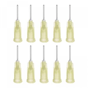 uxcell industrial blunt tip dispensing needle with luer lock for liquid glue gun, 20g 1/2", 10 pcs (yellow)