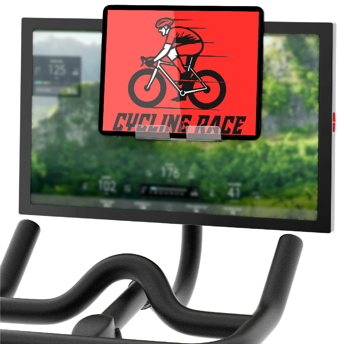 Doubleplus Tablet Holder Compatible with Peloton Bike & Bike Plus & Tread & Row, Holder for iPad, Tablet Stand, Compatible with Myx Fitness bike, Mount for Kindle and eReader, Accessories for Home Gym