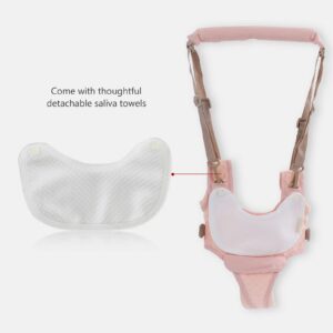 Baby Walking Harnesses, Lightweight Adjustable Detachable Crotch Pad Handheld Toddler Walk Assistant Belt Adjustable Standing Up and Walking Learning Helper for(Cherry Blossom Powder - Mesh Cloth)