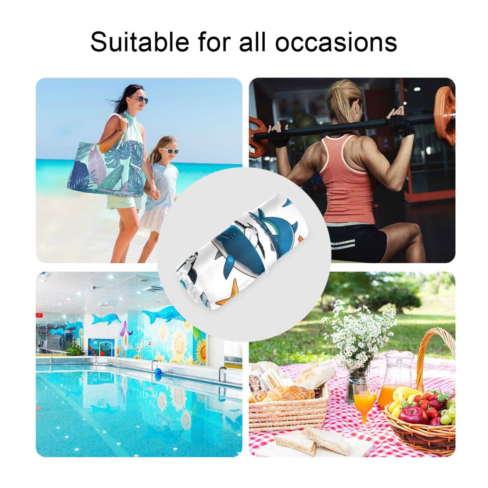 Kigai Sea Animals Waterproof Wet Dry Bag Reusable with Handle for Travel, Beach, Pool, Diapers, Toiletries 2Pcs