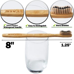 paeyaer 10 Count Bamboo Toothbrushes (Toothbrush Soft+Toothbrush Medium) Charcoal Toothbrushes - Natural Wood Toothbrushes Bulk, Reusable Travel Toothbrushes