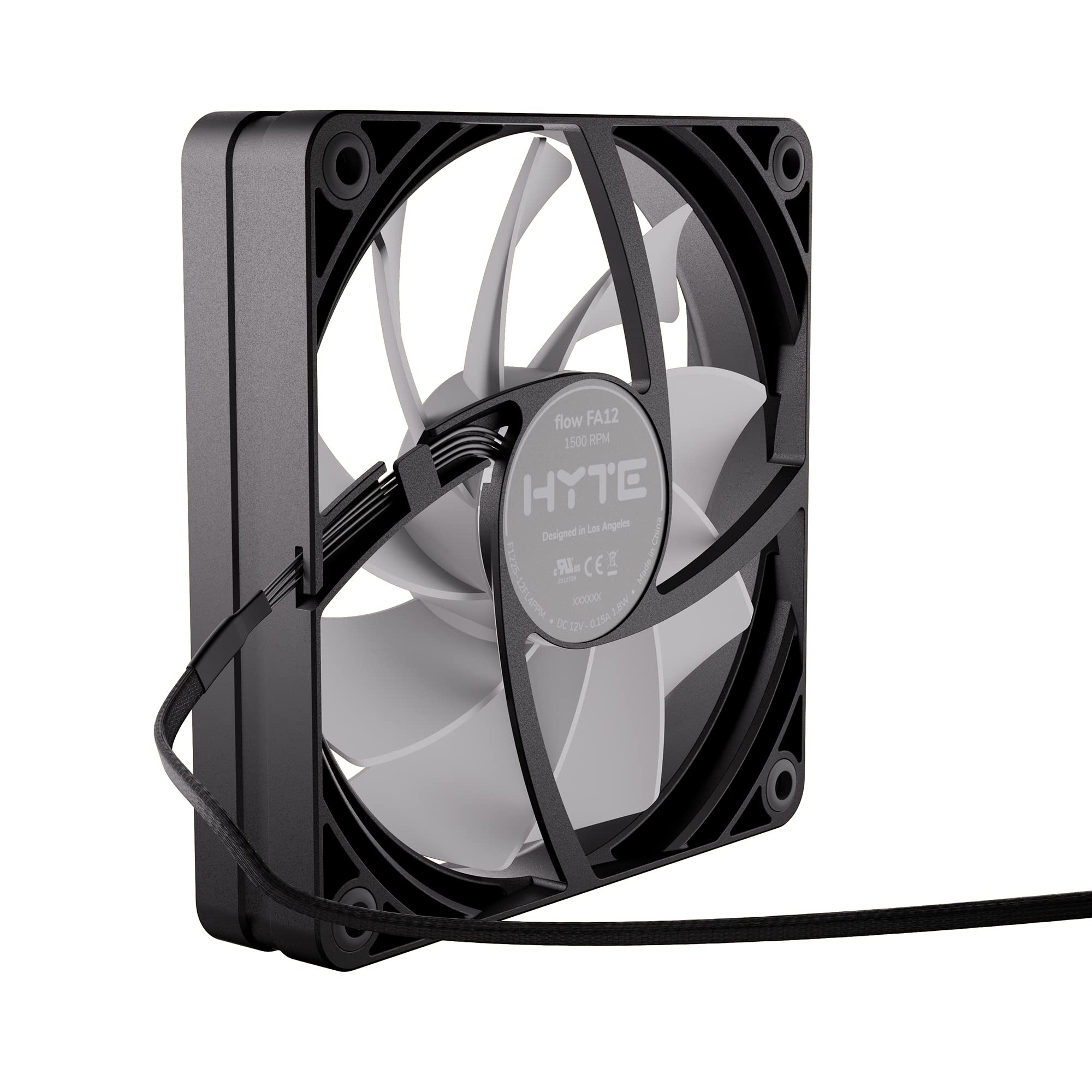 HYTE Flow FA12 Triple Fan Pack (120mm), High Performance PWM Gaming Case Fan, 1500 RPM, 4-PIN, Fluid Dynamic Bearing, White