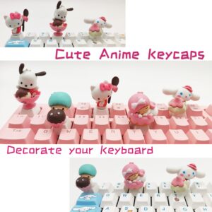 Little Twin Stars Keycaps Japanese Anime White Key Caps，Compatible with Cherry MX Switches Custom Gaming Mechanical Keyboard (Lalaa)