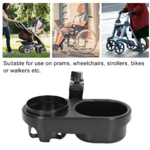 Stroller Cup Holder, Multifunction Double Universal Stroller Water Bottle Holder Universal Stroller Snack Tray Attachment for Water Bottle Mobile Phones