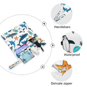 Kigai Sea Animals Waterproof Wet Dry Bag Reusable with Handle for Travel, Beach, Pool, Diapers, Toiletries 2Pcs