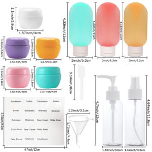 Travel Bottles Silicone Bottles for Travel, Silicone Refillable Size Containers with Travel Jewelry Case, Travel Accessories Travel Tubes Toiletries for Cosmetic Shampoo Cream Conditioner Lotion Soap