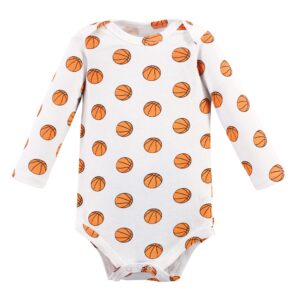 Hudson Baby Girls Bodysuits Unisex Cotton Long-Sleeve Basketball, 3-6 Months, Basketball, 3-6 Months US