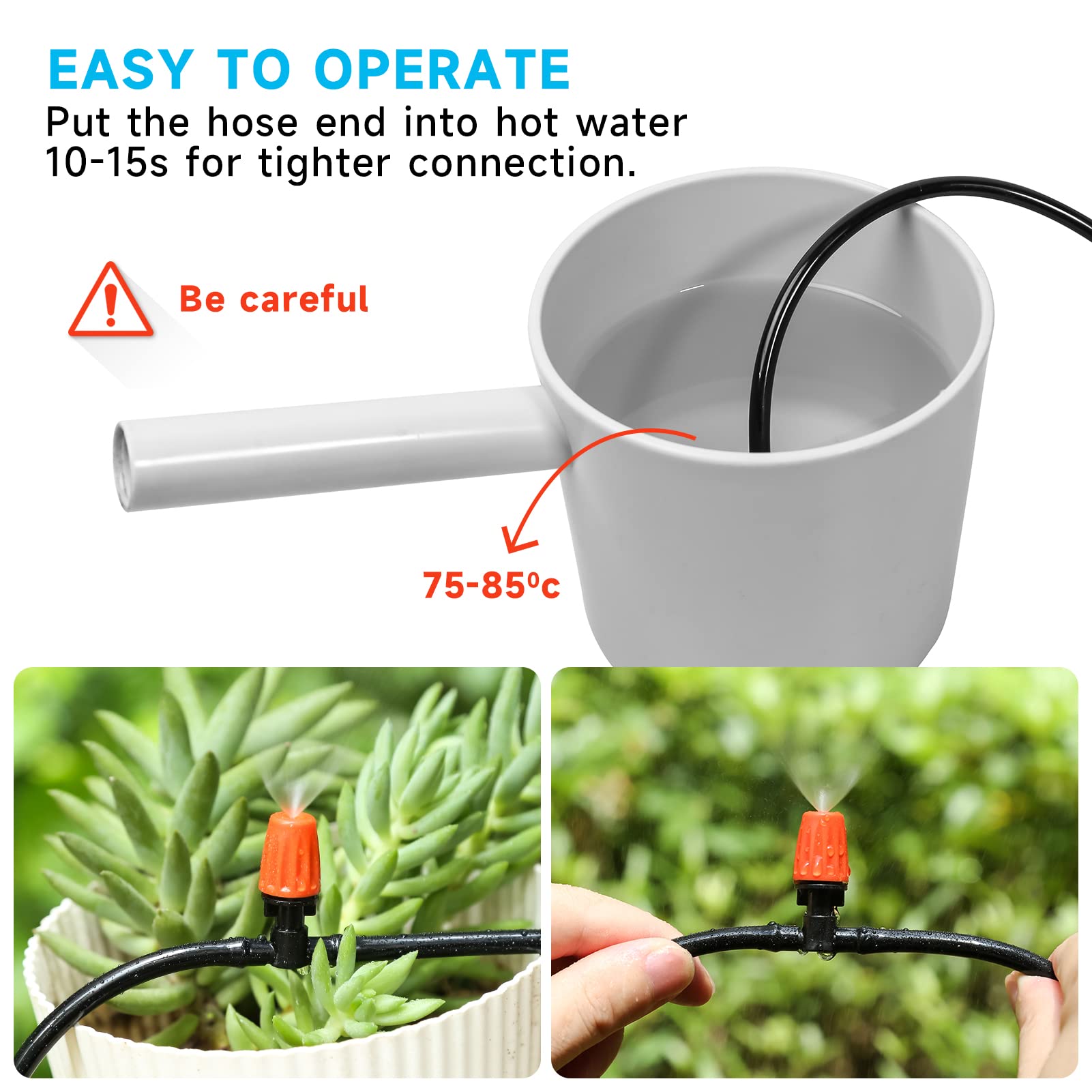 Drip Irrigation Emitters for Greenhouse Nersuries: 50 Pcs Three-Way 1/4 inch Adjustable Irrigation Drippers for Gardener - Plant Lovers Landscapers Floral Designers Water Saver