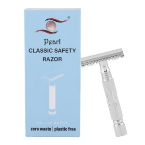 pearl shaving double edge open comb safety razor for men (brass metal) - reusable metal razor | eco friendly de razor | premium shaving razors for men | shaving kit for valentine's gift