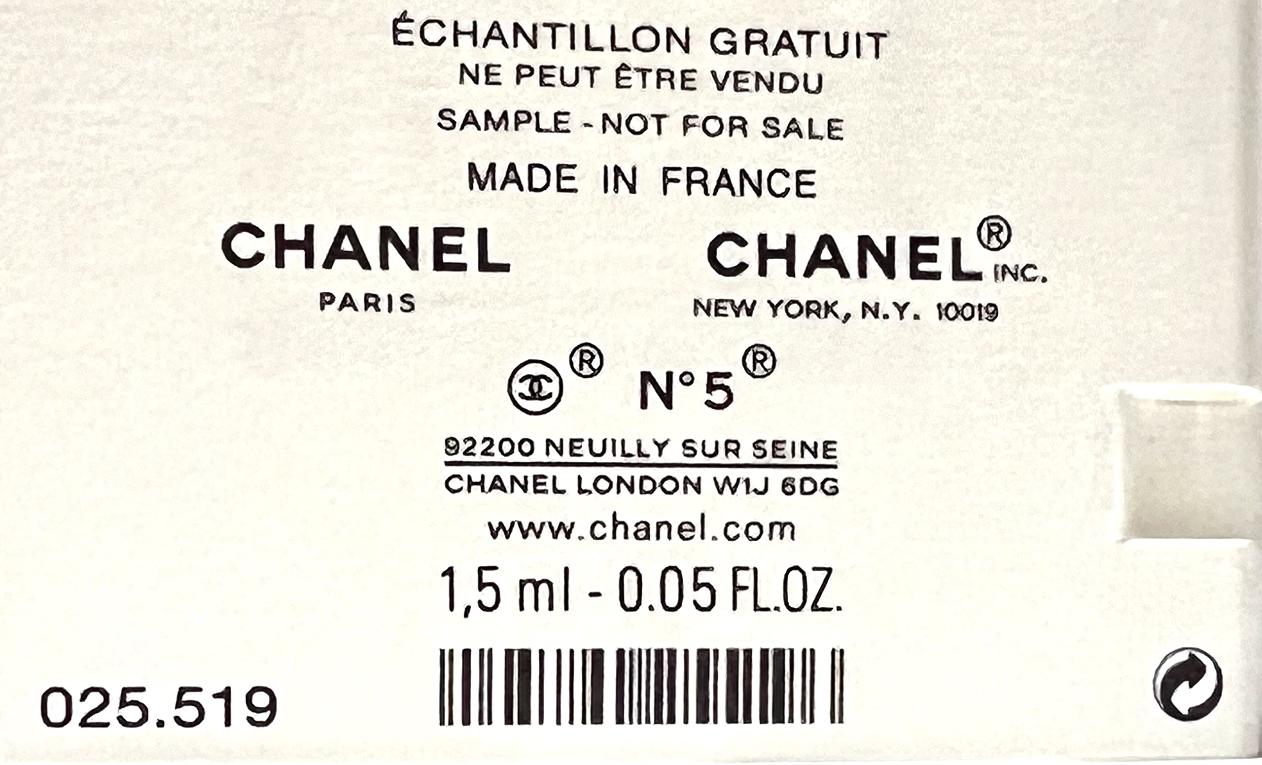 CHANEL No 5 L'EAU EDT Spray Perfume Samples 0.05oz / 1.5ml EACH