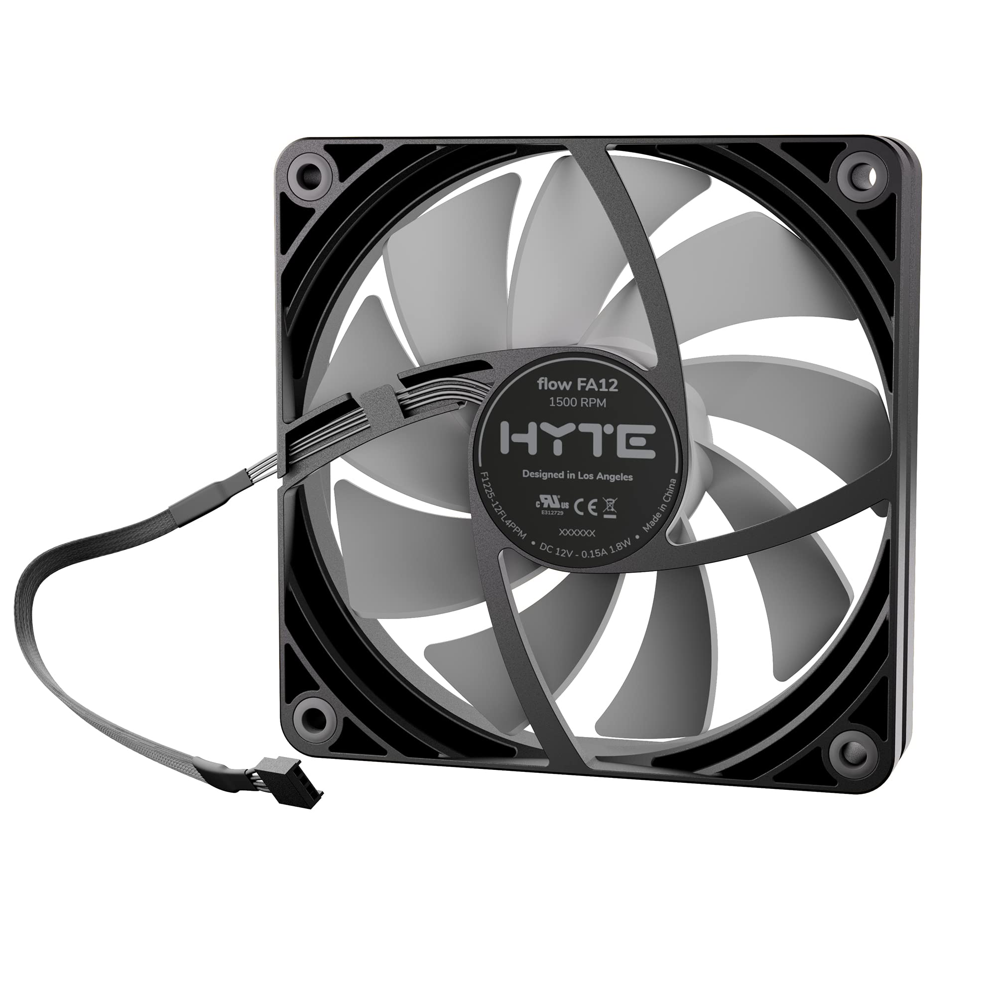 HYTE Flow FA12 Triple Fan Pack (120mm), High Performance PWM Gaming Case Fan, 1500 RPM, 4-PIN, Fluid Dynamic Bearing, White